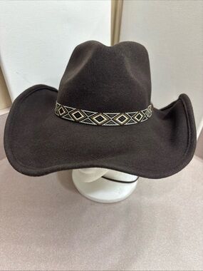 Overland Wool Felt Western Cowboy Hat Southwestern Aztec Band Rancher Safari